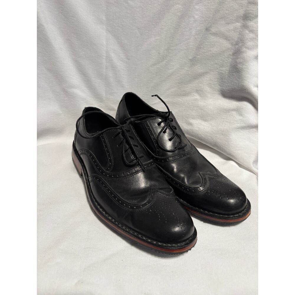 Sebago Brattle Wingtip Leather Oxford Dress Shoes Black Sz 10 Career